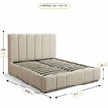 Dimensions du lit coffre Nebula (couchage 140x200) : 152 x 215 cm hors tout, tete de lit 112 cm, caisse 34 cm